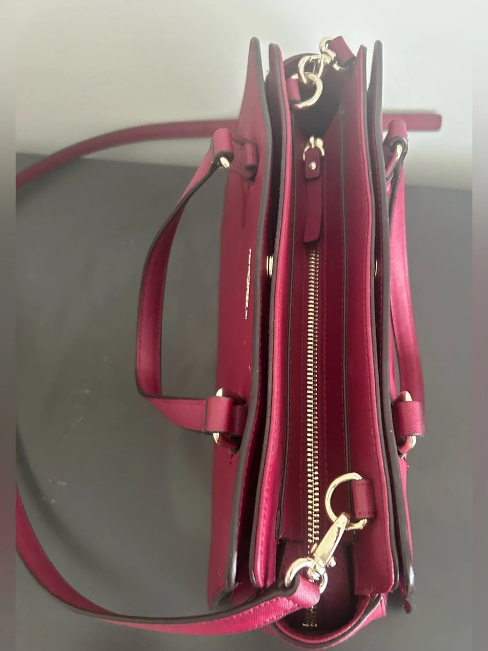 Kate Spade Cameron Pink Saffiano Leather Satchel Crossbody Top Handle Bag